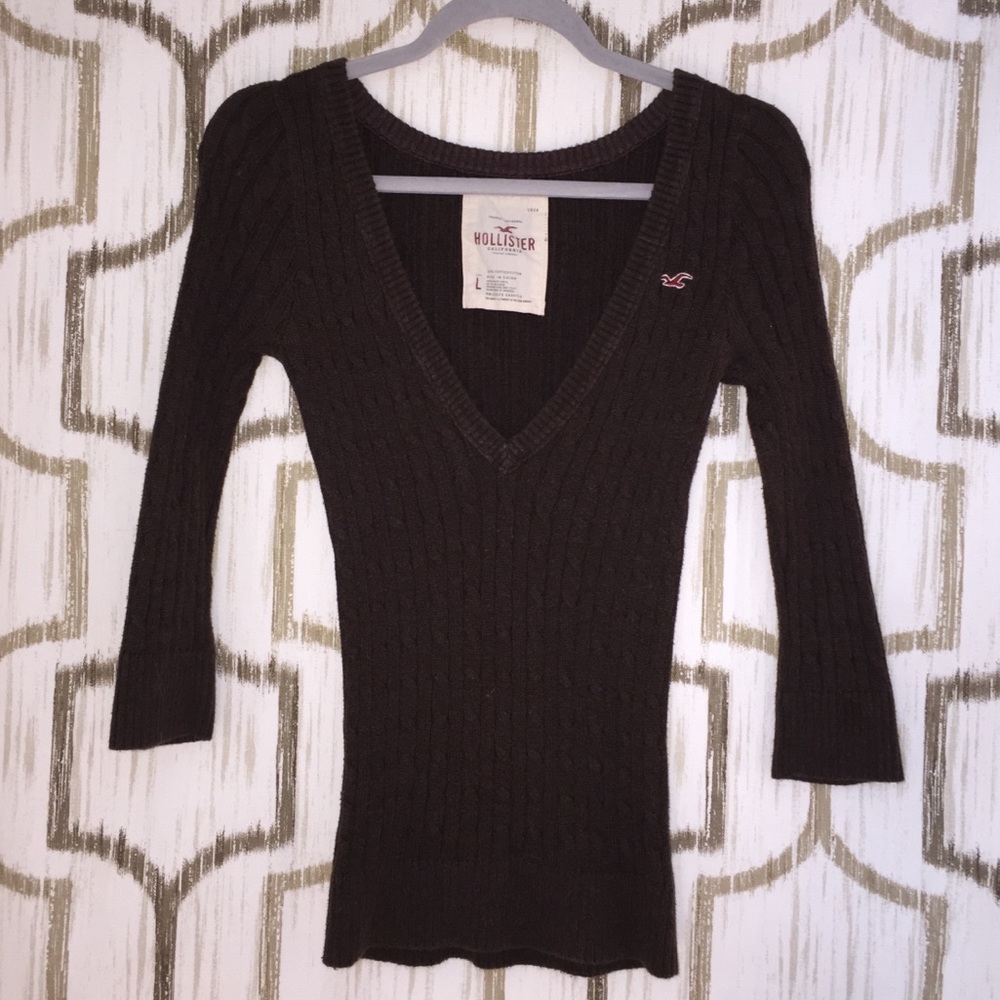 Hollister Deep V Knit Sweater